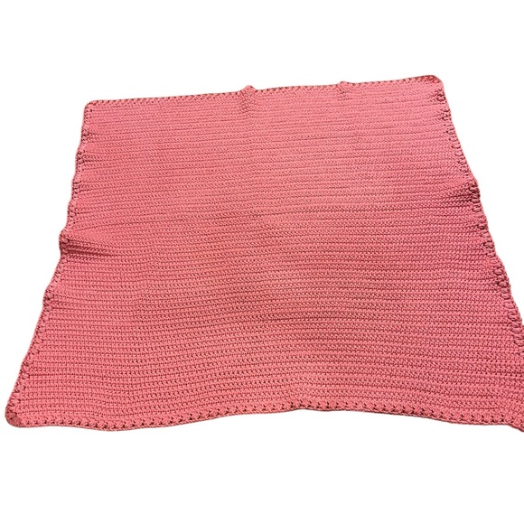 Vintage Other - ❌Sold at live ❌Handcrafted rose colored crochet afghan
